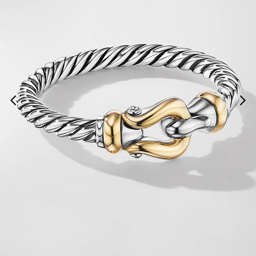 David Yurman Silver and Gold Cable Ring